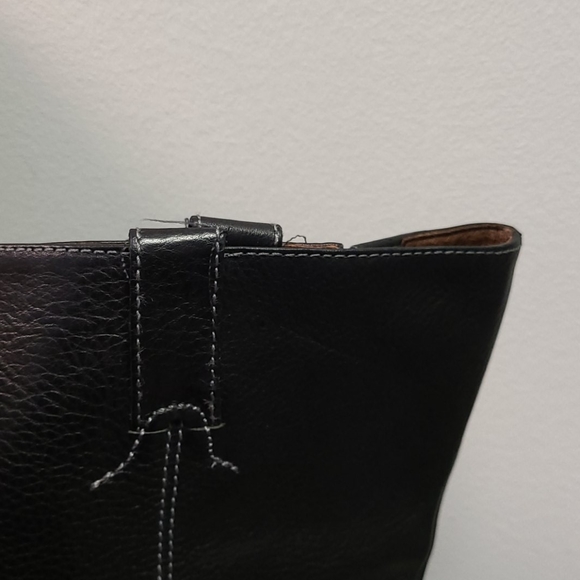 KORS Michael Kors Black Leather Wedge Boots 10 - Picture 9 of 14